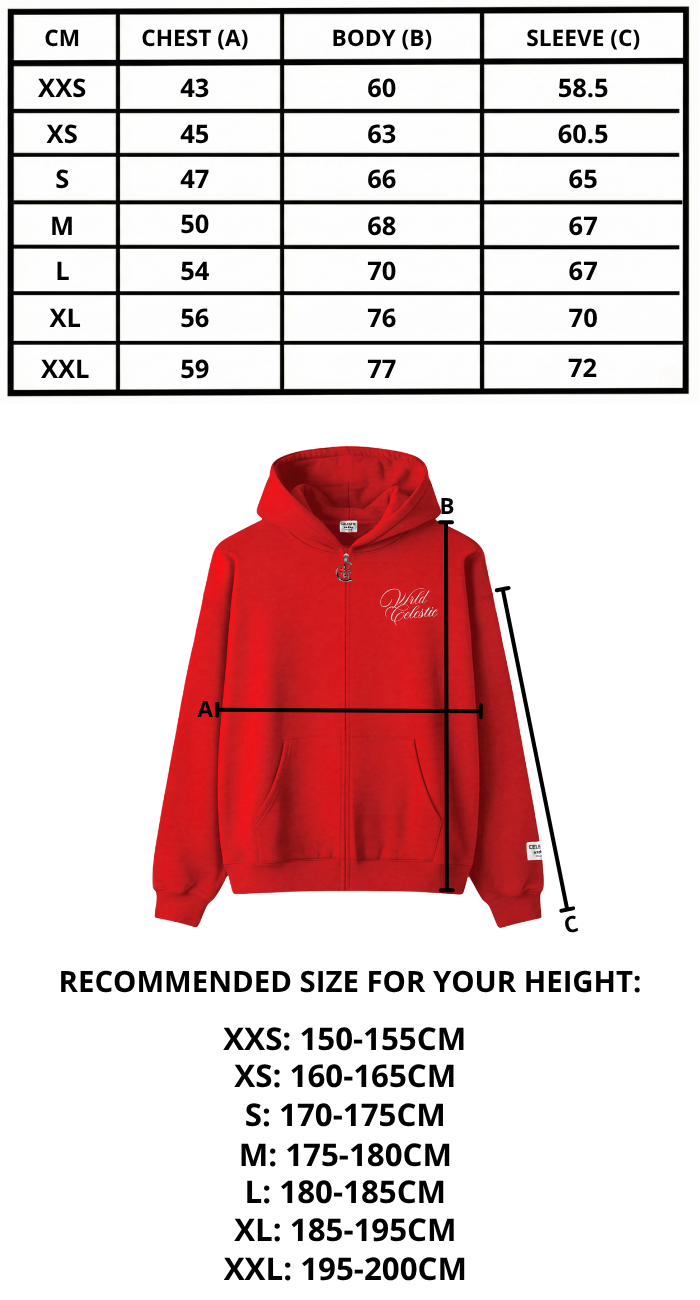 Size chart mobile