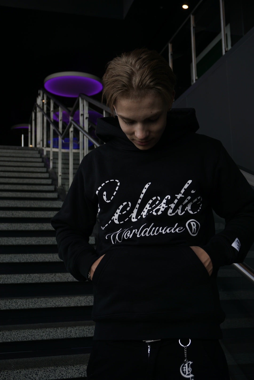 CELESTIC® Black Gemstone Hoodie