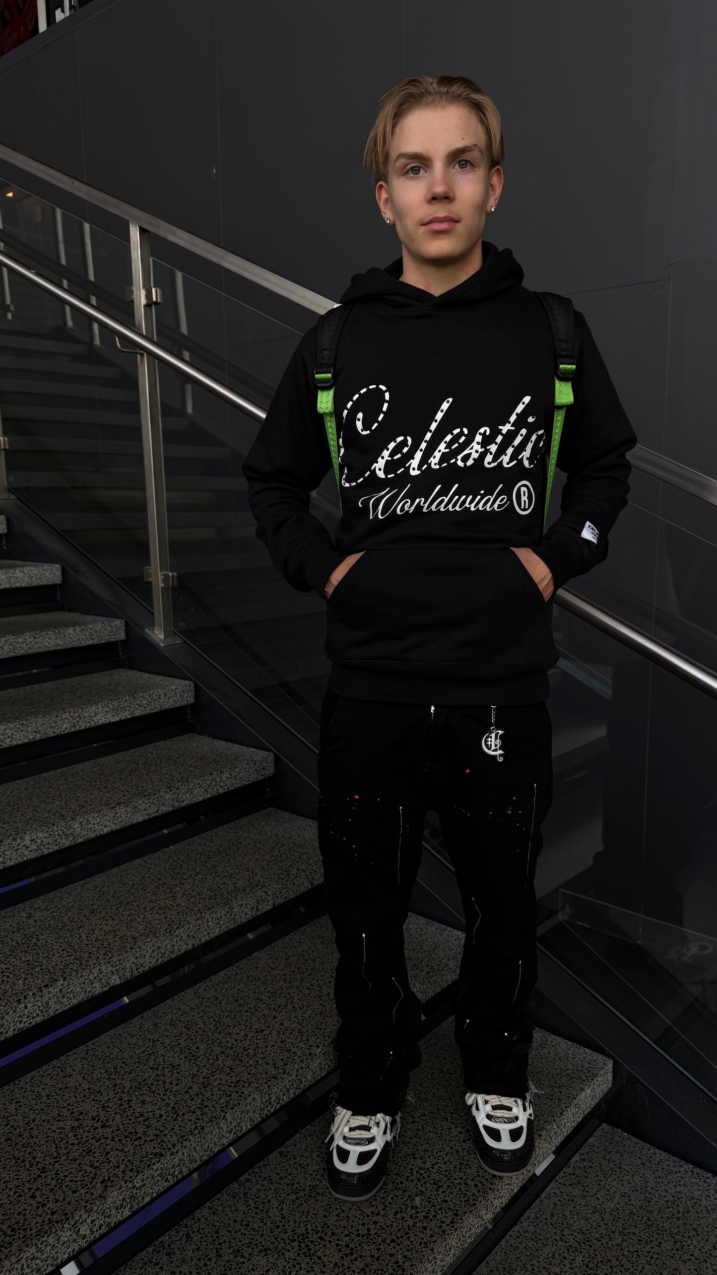 CELESTIC® Black Gemstone Hoodie