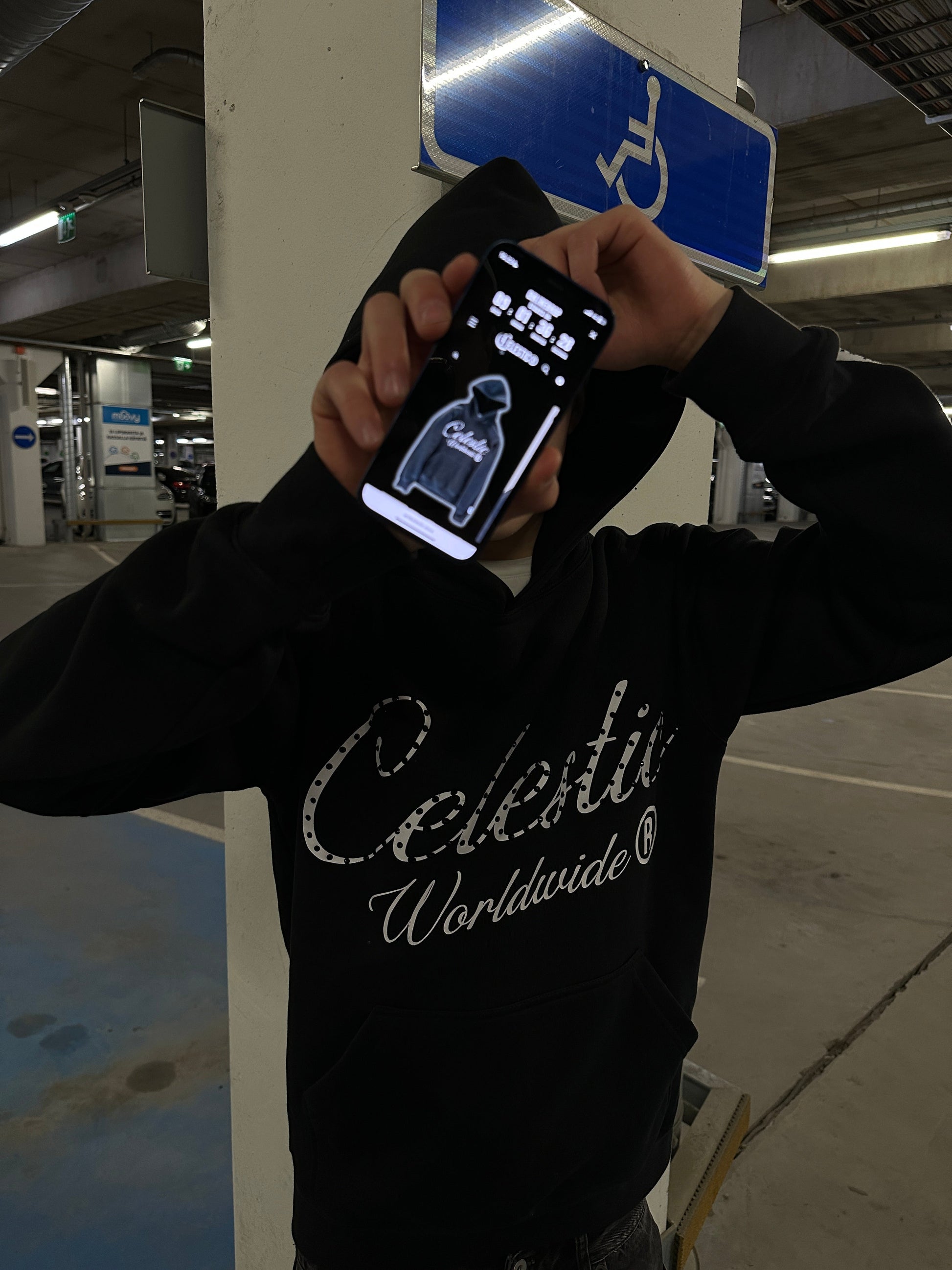CELESTIC® Black Gemstone Hoodie CELESTIC®