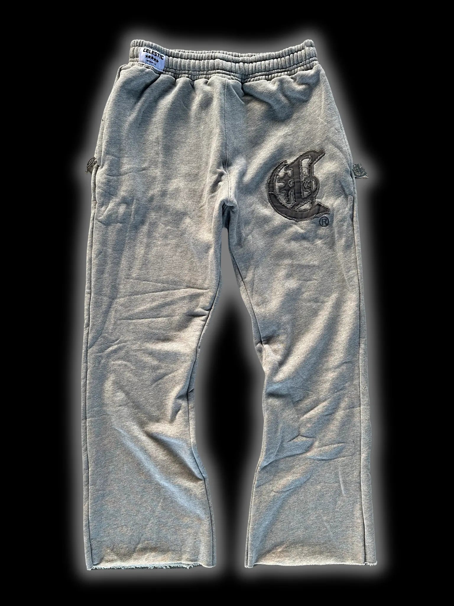 CELESTIC® Grey Zipper Flared Pants CELESTIC®