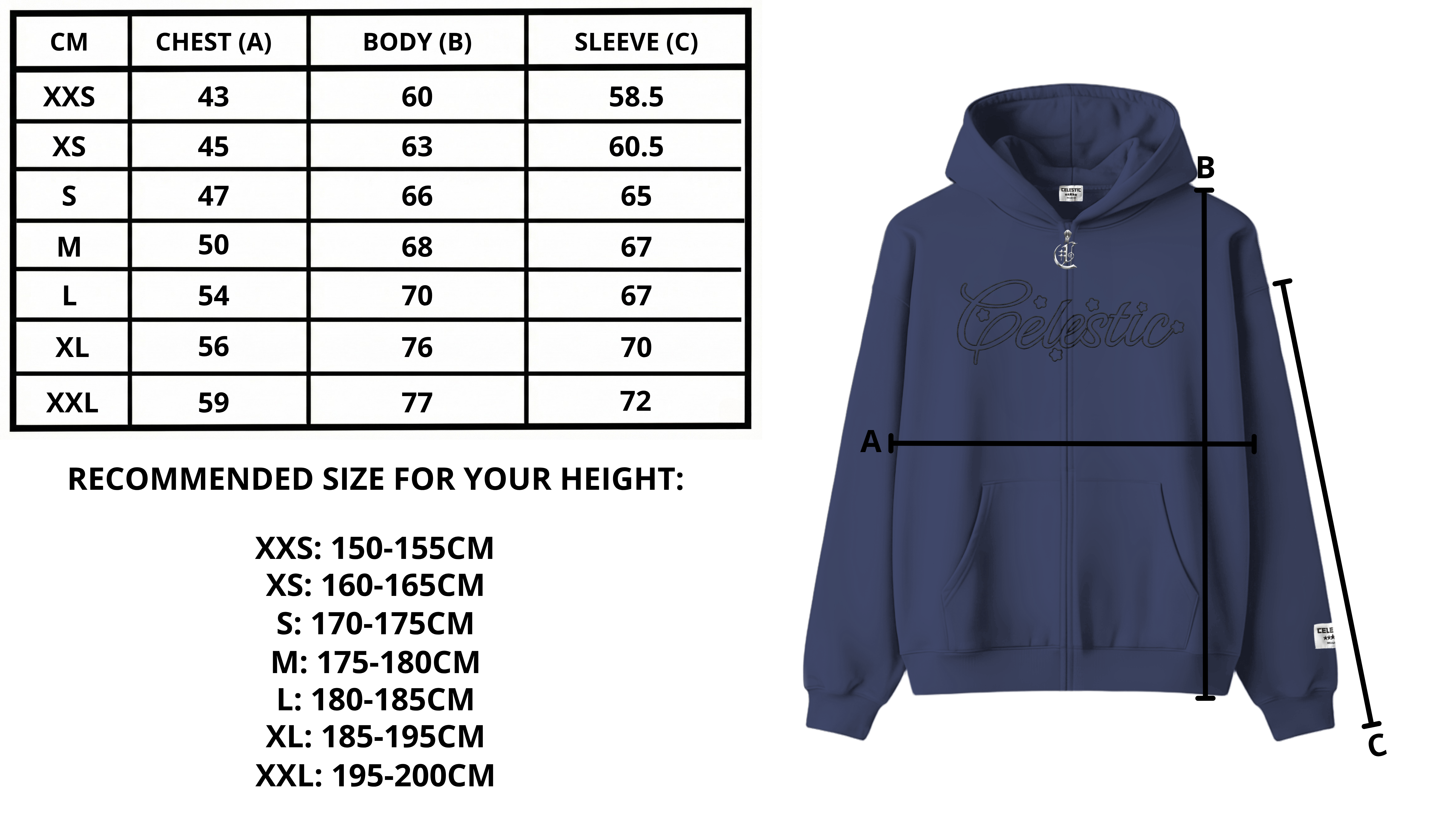 Size chart desktop