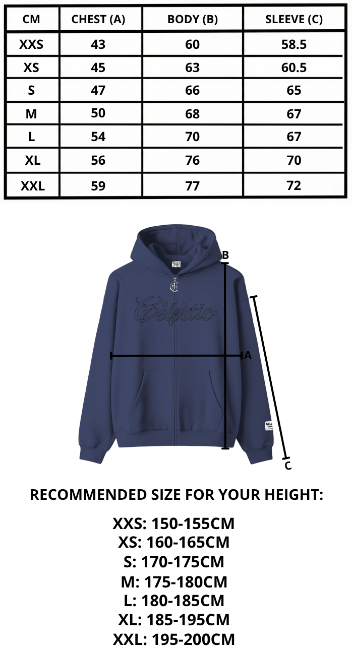 Size chart mobile