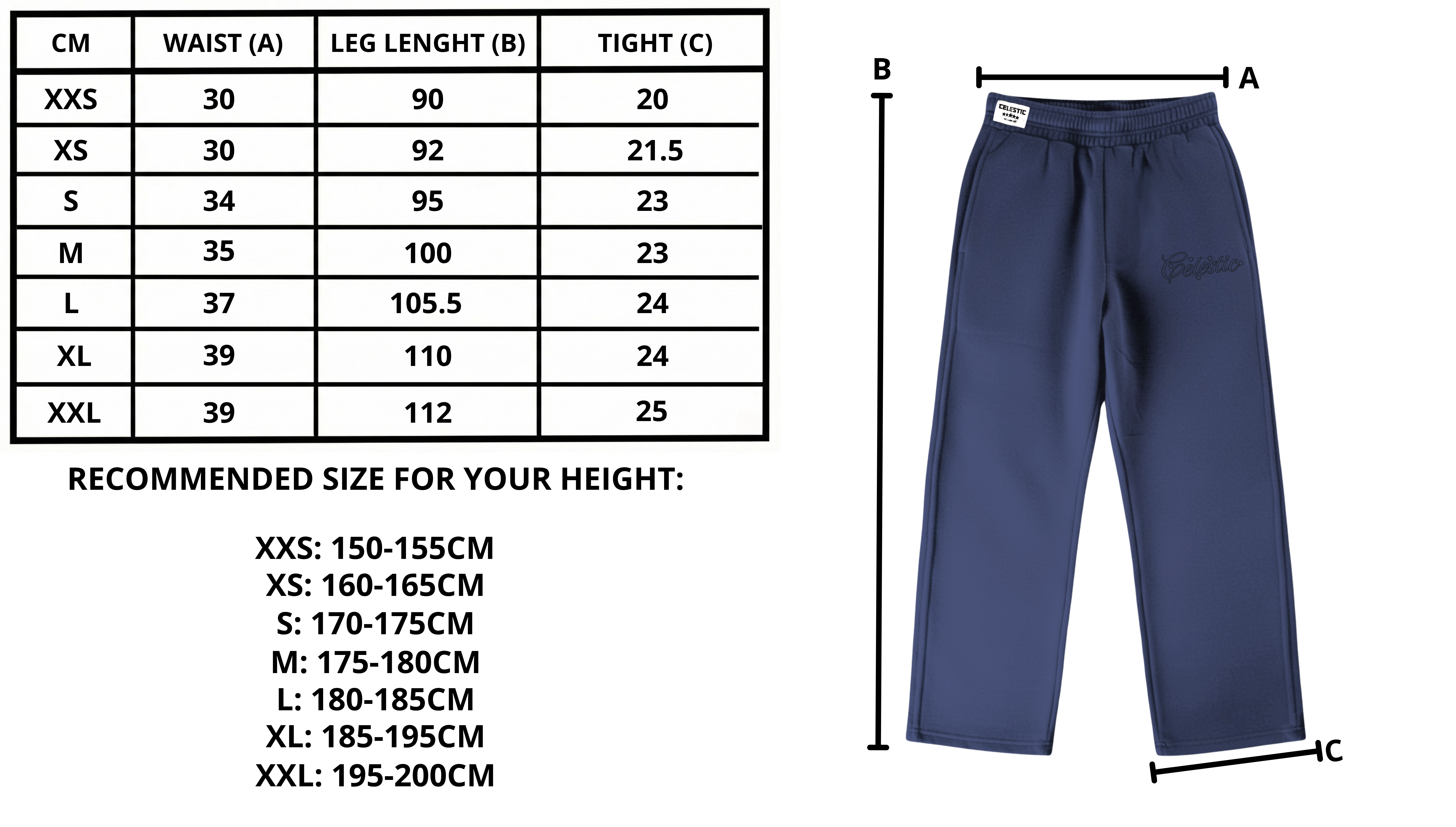 Size chart desktop