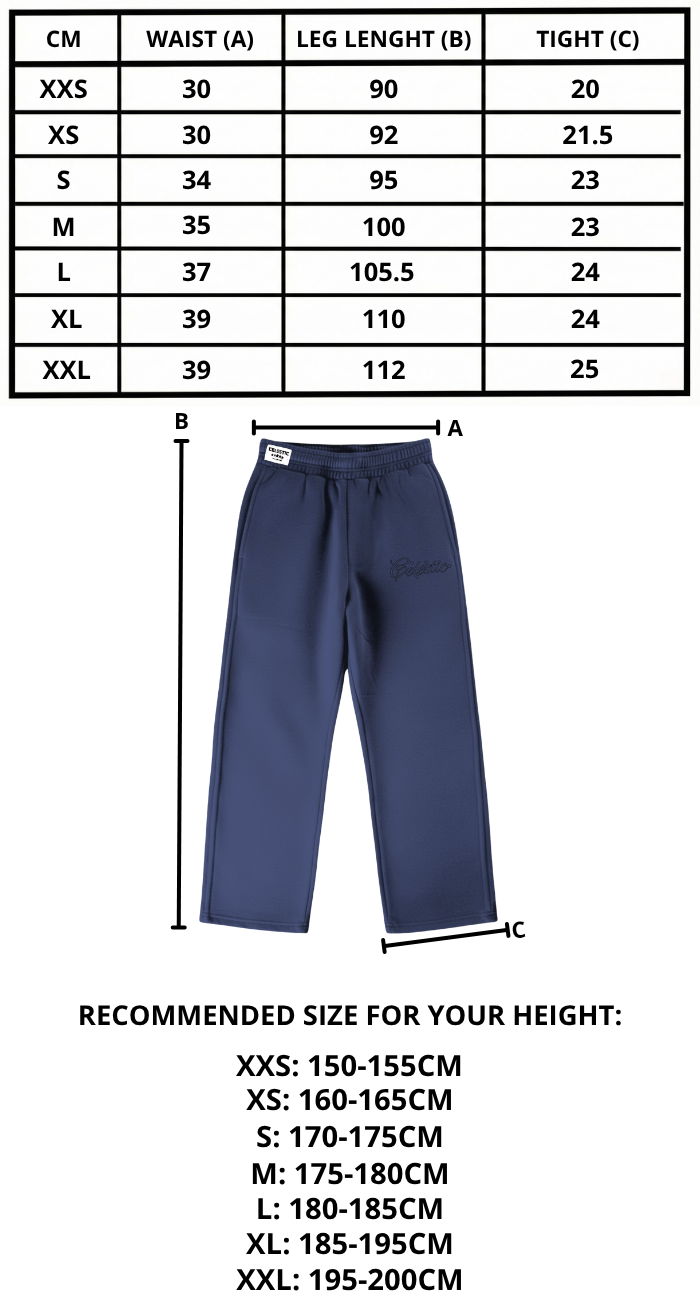 Size chart mobile