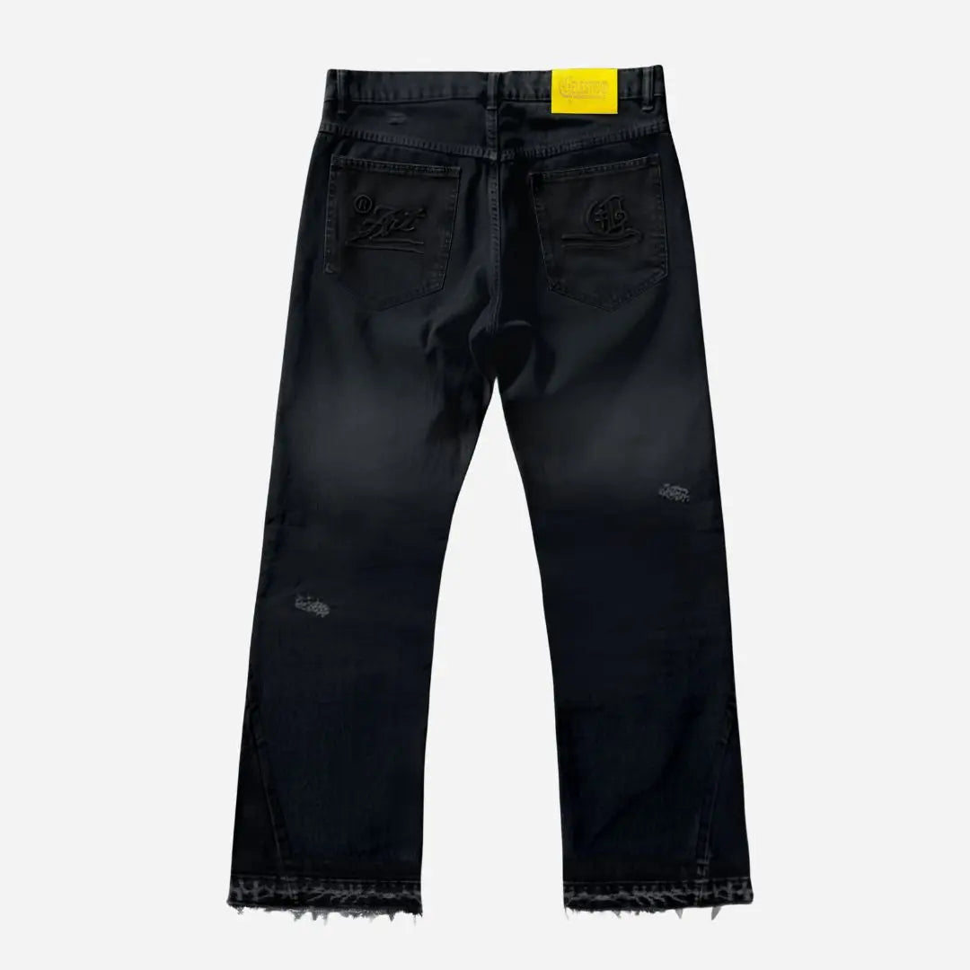 Black Flared Jeans | Premium 100% Denim Streetwear – CELESTIC®
