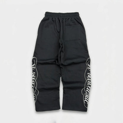 Black Script Pants