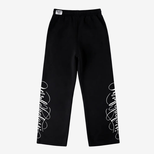 Black Script Pants