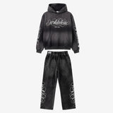 Washed Black Script Tracksuit