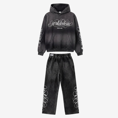 Washed Black Script Tracksuit