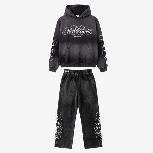Washed Black Script Tracksuit