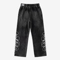 Washed Black Script Pants