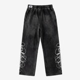 Washed Black Script Pants