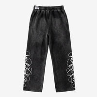 Washed Black Script Pants