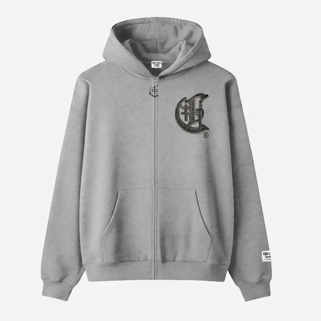 Grey Zipper Hoodie CELESTIC®