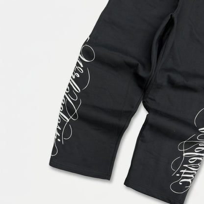 Black Script Pants