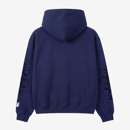 Navy Blue Script Hoodie