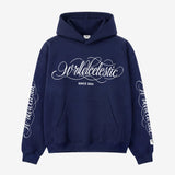 Navy Blue Script Hoodie