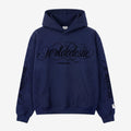 Navy Blue Script Hoodie