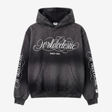 Washed Black Script Hoodie