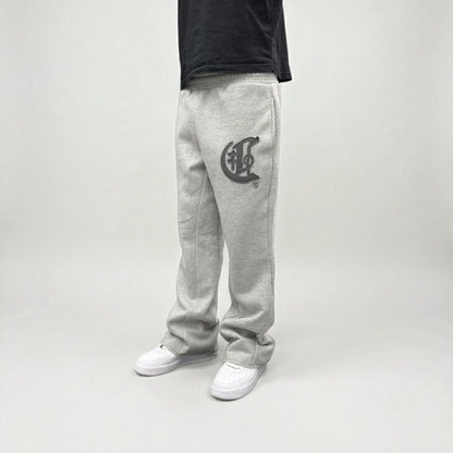 Grey Zipper Flared Pants