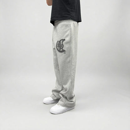 Grey Zipper Flared Pants