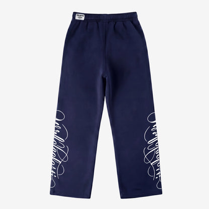 Navy Blue Script Pants