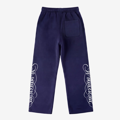 Navy Blue Script Pants