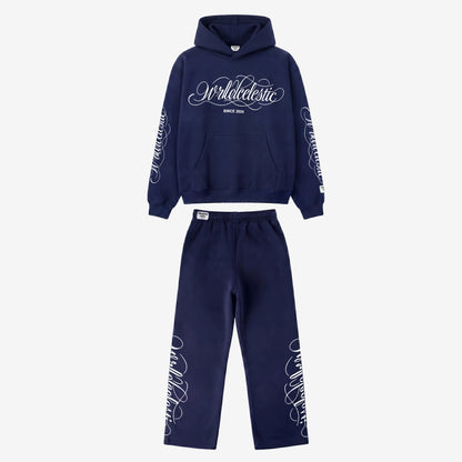 Navy Blue Script Tracksuit