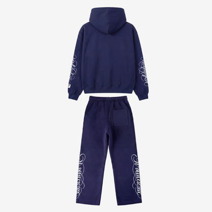 Navy Blue Script Tracksuit
