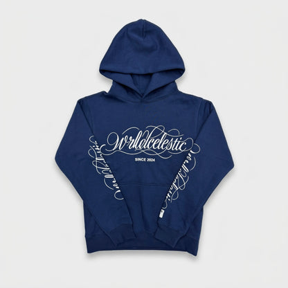 NAVY BLUE SCRIPT HOODIE