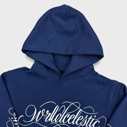 NAVY BLUE SCRIPT HOODIE
